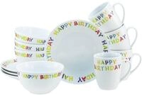 CreaTable, 24170, Serie Happy Birthday, 12-teiliges Geschirrset f&uuml;r 4 Personen,