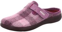 Rohde Damen Pantoffel Hausschuh aus Softfilz mit Karomuster und Riemen Bari 6557