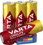 VARTA Batterien AA, 4 St&uuml;ck, Longlife Max Power, Alkaline, 1,5V, ideal f&uuml;r