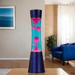Licht-Erlebnisse Lavalampe Blau Pink, Dekolampe, Retro lampe, Geschenkidee