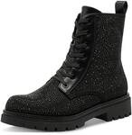 MARCO TOZZI Damen Stiefeletten zum Schn&uuml;ren mit Rei&szlig;verschluss Glitzerdetails