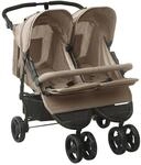 vidaXL Geschwisterwagen Taupe Stahl