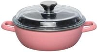 Riess, 0043-114, Schmorpfanne hoch mit Glasdeckel &Oslash; 20cm, PINK, Emaille, Herstellung