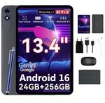 TABWEE 2026 13,4 Zoll Android 16 Tablet mit Tastatur, gro&szlig;es 13 Zoll Tablet mit 2K
