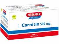 MEGAMAX L-Carnitin 500 mg 120 Kapseln | Ideal für das Figur-Training | Vegan 