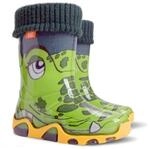 Demar Kinder Gummistiefel Krokodil Regenstiefel Kinderstiefel gef&uuml;ttert mit