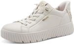 Tamaris Damen Wide FIT Damen Step IN Leder Sneaker flach zum Schlupfen, wei&szlig;