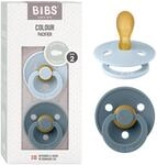 BIBS Colour Schnuller, 6-18 Monate, 2er-Pack, Baby Blue / Petrol | Symmetrischer