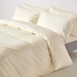 Homescapes 3-teiliges Perkal-Bettw&auml;sche-Set Creme-vanille aus 100% &auml;gyptischer
