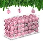 Relaxdays Weihnachtskugeln im 96er Set, glitzernde, matte & gl&auml;nzende Baumkugeln,
