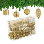 Relaxdays Weihnachtskugeln 72er Set, glitzernde, matte & gl&auml;nzende Baumkugeln,