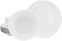 CreaTable, 21925, Serie Luna Weiss, 12-teiliges Geschirrset f&uuml;r 6 Personen,