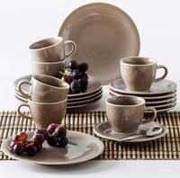 KAHLA Homestyle Kaffeeservice 18tlg. Desert Sand f&uuml;r 6 Personen rustikales Geschirr