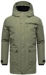 STONE HARBOUR Herren warme lange Winterjacke mit Teddyfleece gef&uuml;tterter Kapuze und