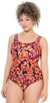 Ulla Popken Damen gro&szlig;e Gr&ouml;&szlig;en &Uuml;bergr&ouml;&szlig;en Plus Size Badeanzug, Gemustert, ohne