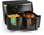 GOURMETmaxx Doppelkammer Hei&szlig;luftfritteuse - 2 x 4,5 L | Synchro-Garzonen Airfryer 