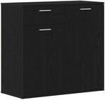 vidaXL Sideboard Schwarz Eichen-Optik 80x36x75 cm Holzwerkstoff