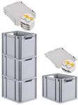 PROREGAL SuperSparSet 4x Eurobox NextGen Economy mit Scharnierdeckel & gelben
