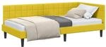 vidaXL Eckbettgestell mit Kopfteil Gelb 90 cm x 190 cm Samt, Modernes Schlafzimmer,