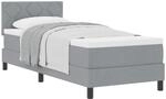 vidaXL Boxspringbett mit Kopfteil Hellgrau 80 x 200 cm Stoff, Moderne