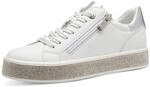 MARCO TOZZI Damen Sneaker flach mit Rei&szlig;verschluss Freizeit, Wei&szlig; (White comb), 38