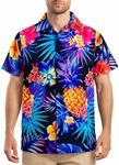 King Kameha Hawaiihemd Herren Kurzarm - Hawaii Hemd M&auml;nner Ananas - Hemd Herren