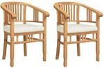 vidaXL Stuhl 2 STK. Braun Massivholz Teak