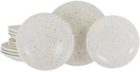 CreaTable, 24264, Serie Confetti Weiss, 12-teiliges Geschirrset f&uuml;r 4 Personen,
