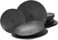 CreaTable, 24345, Serie Catania Anthrazit, 12-teiliges Geschirrset f&uuml;r 4 Personen,