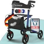 ELONEO Rollator faltbar und leicht mit Sitz, Leichtgewicht-Reiserollator aus