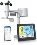 Brandson - Wlan Wetterstation Funk mit 5 in 1 Au&szlig;ensensor &ndash; Wetterdaten per App