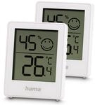Hama Thermometer und Hygrometer Baros, digital, f&uuml;r innen, 2-er Set, Wei&szlig;