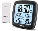 Green Blue GB542 Funk-Wetterstation mit Au&szlig;ensensor | DCF-Uhr | Innen- &