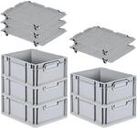 PROREGAL SuperSparSet 5x Eurobox NextGen Economy mit Auflagedeckel und 4x