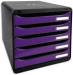 Exacompta 3097220D Premium Ablagebox mit 5 Schubladen f&uuml;r DIN A4+ Dokumente.