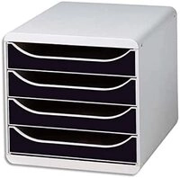 Exacompta 310014D Premium Ablagebox mit 4 Schubladen f&uuml;r DIN A4+ Dokumente.