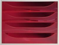 Exacompta 228654D Ablagebox Linicolor mit 4 Schubladen f&uuml;r DIN A4+ Dokumente. Ecobox