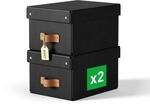 Leitz Puro Aufbewahrungsbox mit Deckel, Klein, 2er-Set, stapelbar, 7 L, Organizer-Box