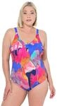 Ulla Popken Damen gro&szlig;e Gr&ouml;&szlig;en &Uuml;bergr&ouml;&szlig;en Plus Size Badeanzug, Zierknoten,