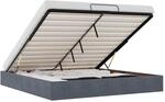 vidaXL Ottoman-Bett ohne Matratze Dunkelgrau 200x200 cm Samt, Bettrahmen,...