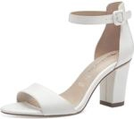 Tamaris Damen Sandalette mit Blockabsatz Leder, wei&szlig;, 39 EU