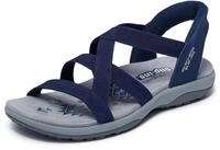 Skechers Damen Slip Ins Sandalen REGGAE SLIM Dunkelblau Textil Synthetik Mix,