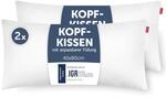 Blumtal Kopfkissen 40x80 cm 2er Set- Nackenkissen mit anpassbarer F&uuml;llung -...