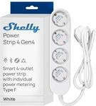 Shelly Power Strip 4 Gen4 Wei&szlig; - Matter & WLAN Mehrfachsteckdose, 4 Fach Smarte