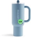 waterdrop&reg; Thermobecher mit Strohhalm 1,1L &ndash; Auslaufsichere, robuste Trinkflasche