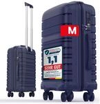 GENTOR Koffer Reisekoffer mit Rollen Carbonoptik Hartschalenkoffer Trolley