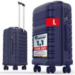 GENTOR Koffer Reisekoffer mit Rollen Carbonoptik Hartschalenkoffer Trolley