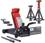 Arebos 3T Hydraulischer Rangierwagenheber mit Fu&szlig;pedal | 2X Unterstellbock | 3