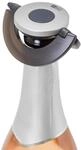 AdHoc dichter Sektflaschenverschluss GUSTO, Schwarz/Silber, Kunststoff/Silikon, flach