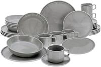 CreaTable, 24758, Serie Chef Collection Grau, 30-teiliges Geschirrset f&uuml;r 6
